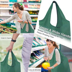 BeeGreen Reusable Bags for Shopping Machine Washable 12 Pack Xlarge Grocery bags Reusable Heavy Duty Folding with Elastic Band Colorful Tote Gift Bags Lightweight Durable Polyester