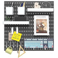 Pegboard Combination Kit, 4 Peg Boards Black Pegboard for Walls, Office Wall Organizer, Gaming Room Wall, Nursery Storage, 22
