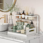 REALINN Under Sink Organizer, Pull Out Cabinet Organizer 2 Tier Slide Out Sink Shelf Cabinet Storage Shelves, Under Sink Stor