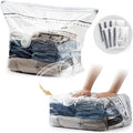 Cube Vacuum Storage Bags, 6 Pack Medium Size (25x19x11 inch), Vacuum Seal Bags for Clothing, Compression Packing for Clothes,