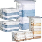 6 Pack Vacuum Storage Bags, Cube Combo (3 Jumbo+3 Medium), Vacuum Seal Bags for Clothing, Bedding, Blanket, Space Saving Clos