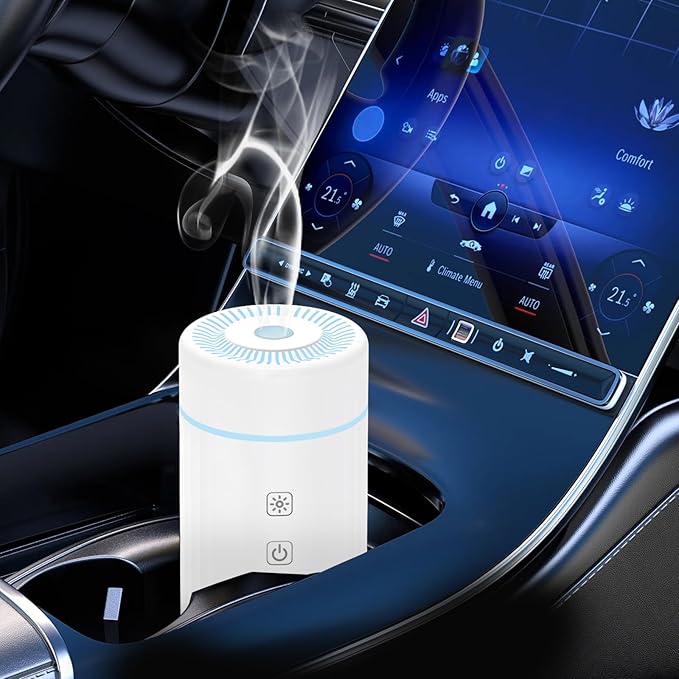 100ML Car Essential Oil Diffuser, Rechargeable Battery Powered, Cordless Portable Humidifier with 7 LED Color Changing Lights
