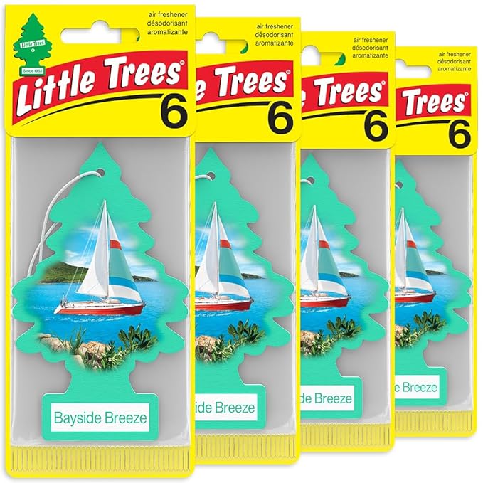 LITTLE TREES Car Air Freshener | Hanging Tree Provides Long Lasting Scent for Auto and Home | 24 Air Fresheners |Bayside Bree