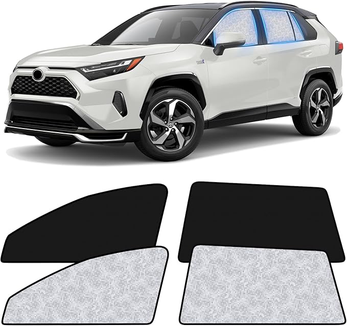 ZATOOTO Car Window Shades for Toyota RAV4 2019-2024, 4 Pcs Magnetic Car Window Covers, 100% UV Protection Foldable Privacy Curtains Side Window Sun Shade for Baby Breastfeeding Sleeping Camping