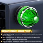 BJZ 4Pcs Green Watermelon LED Strobe+Constant Marker Lights Dual Function Watermelon-Shaped Side Marker Clearance Tail Top Cap Roof Lights for Trailer Truck Semi-Trailer Heavy-Duty Truck Bus Van