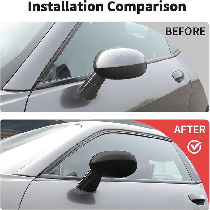 Voodonala for Challenger Rearview Mirror Cover Side Mirror Trim Shell Cover Decoration Trim for 2009-2025+Dodge Challenger Exterior Accessories,10pcs ABS Black