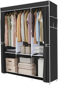 Clothes Organizer 3 Hanging Rod Shelf Portable Closet with Cover Clothes Rack Standing Closet Clothes Storage Wardrobe Garmen