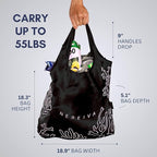 5 Pack Foldable Grocery Bags into Tiny Pouch - Large Capacity Multi-Color, Great for Travel, Durable, Washable Packable Shopping Bag, Comes with a Carry Pouch, Lightweight