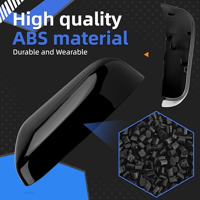 Driver Side Mirror Cover Replacement for Ford Explorer 2016 2017 2018 2019 - Left Side Mirror Covers, Rear View Mirror Cap Accessories Black