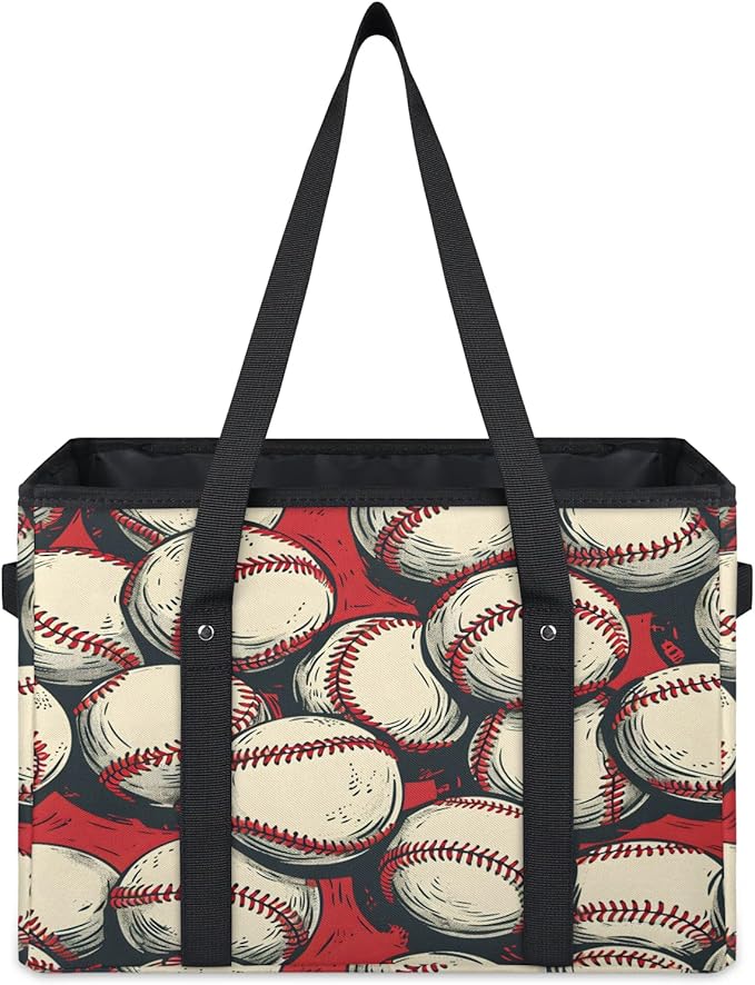 Reusable Grocery Bags Heavy Duty Shopping Bags Foldable Large Tote Bags with Long Handles & Hard Bottom