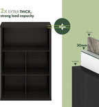 Furinno Cubicle Book Shelf, 5-Cube Bookshelf, Extra Thick Frame Cube Storage Organizer Bookcase with Closed Back, 15.3 x 29.9