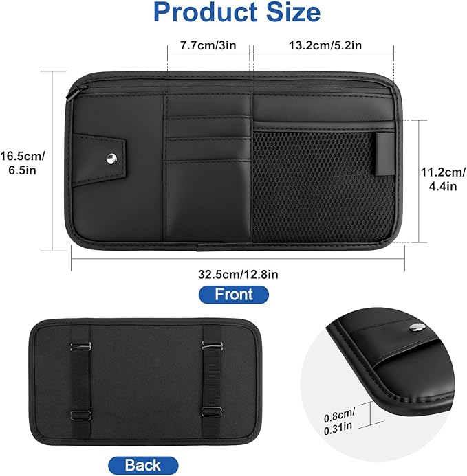 Car Sun Visor Organizer for Ford Transit 250 2025-2015, Document Holder Multifunctional Storage Pocket Vehicle Interior Travel Accessories