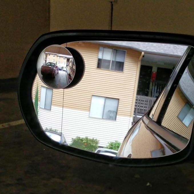 Ampper 2" Round Blind Spot Mirrors, Adjustabe HD Glass Convex Wide Angle Rear View Car SUV Universal Fit Stick-On Lens, Pack of 4