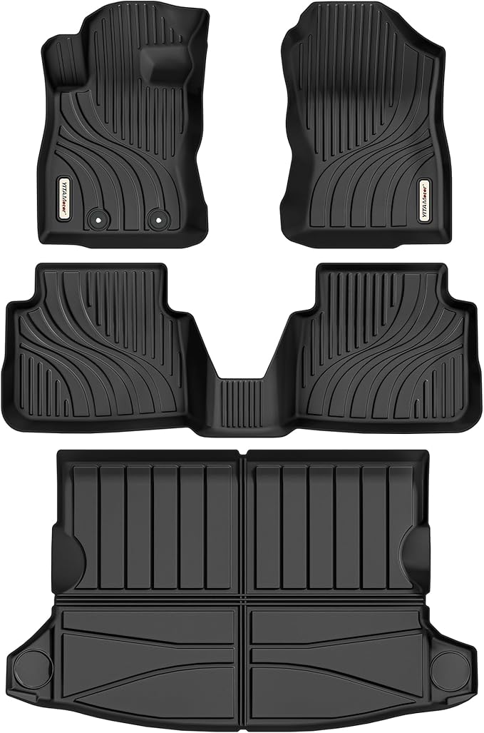 YITAMOTOR Floor Mats & Cargo Mat Compatible with 2024 2025 2026 Subaru Crosstrek & Impreza, All Weather Protection TPE Waterproof Non-Slip Car Floor Liners 1st & 2nd Row Set Accessories Black