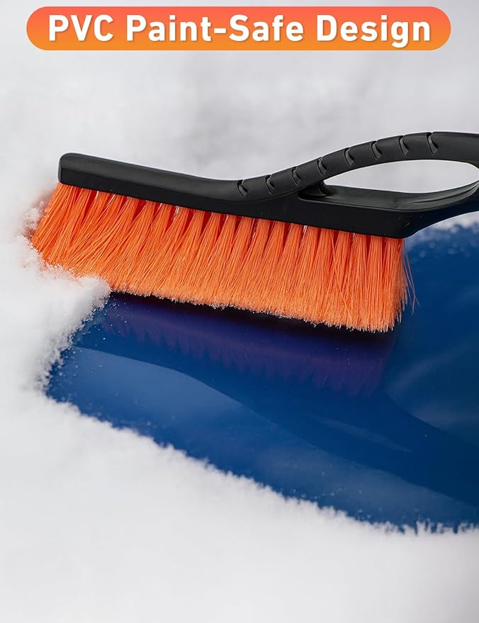 EcoNour 27" Car Snow Brush and Ice Scraper (2 Pack) | Aluminum Snow Scraper for Cars with Ergonomic Foam Grip | Scratch-Free Windshield Ice Scraper and Snow Remover for Cars and SUVs