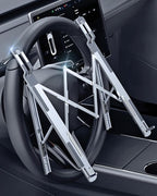 Steering Wheel Laptop Holder for Car SUV Pickup Truck Tesla Vehicle Workstation, Adjustable Foldable Portable iPad Tablet Laptop Stand for Desk, Tiktok Car Travel Essentials 2026 -Silver