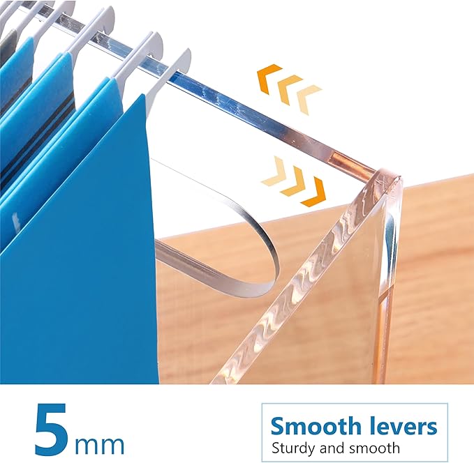 DINGHUO Legal Size File Organizer, Acrylic Protable Hanging File Organizer with Handles, Clear Storage File Folder Holder Fil
