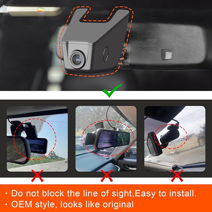 Front 4K & Rear 1080P Dash Cam fit for Ford F150 2013-2017 F250/F350 Super Duty 2015-2019 XLT Lariat King Ranch Raptor Limite