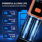 Tire Inflator Portable Air Compressor - ZGWATO Tire Air Pump with Digital Pressure Gauge, Auto Shut Off, 3X Faster Inflation, Cordless Tire Inflator for Car, Motorcycle, Bike, Bicycle and Ball, Orange
