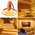 ALITOVE Orange LED Strip Lights 16.4ft 5050 SMD Black PCB 5M 300 LEDs Waterproof IP65 12V DC for Home Hotels Clubs Shopping malls Cars Lighting