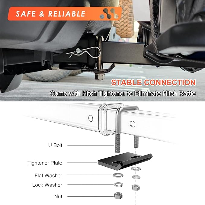 Hitch Mount Cargo Carrier Basket 53"*19"*5"+Waterproof Bag 9 Cubic Feet(51"*17"*18"),and Cargo Net with Attachment Hooks,Ratchet Straps,Hitch Stabilizer.500 Lbs Capacity,fit 2" Receiver