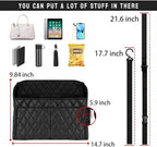 Car Handbag Holder Between Seat Durable Leather Seat Back Organizer Pet & Kids Driver Storage Netting Pouch Driver Storage Netting Pouch (Upgraded Black B)