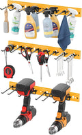 CCCEI 3 Modular Pegboard Strip Storage, Metal Peg Slat Wall Mount for Garage, Basement, Garden, Laundry Room Organization. Fl