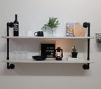 Floating Shelves for Wall Bookshelf Industrial Pipe Shelving Shelves Natural Wood Planks 48 inch Rustic Wall Shelves Hanging 