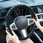 Embroidered Mushroom Snail Cute Steering Wheel Cover, Auto Anti-Slip Breathable Steering Wheel Protector,Mushroom Car Accessories for Women,Universal Size Fit Most Cars -15 inch
