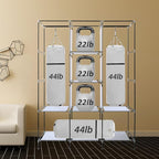 PLKO Portable Closet, Wardrobe Closet Organizer,Portable Clothes Closet Rolling Door Wardrobe with Black Oxford Fabric Cover 