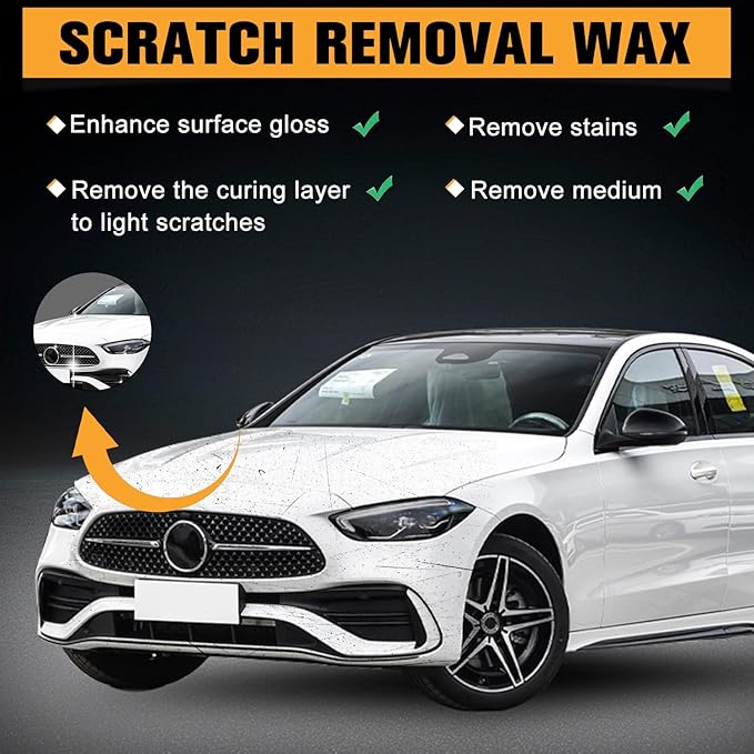 2Pcs Scratch Removal Wax,Scratch Removal Wax for Vehicles,Car Scratch Remover,Scratch Repair for Vehicles,Universal Polishing Compound for Deep Scratches