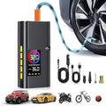 180psi Tire Inflator Portable Air Compressor,26000mah Air Pump For Car Tires,5x Fast Bicycle Pump With Digital Lcd Pressure Gauge/Led Light/Power Bank, Bike, Motorcycle（Black)
