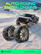YHTAUTO Set of 2 Snow Chains 12mm for Pickup Truck SUV Passenger Car Universal Fit Tire Chains Auto-Tightening Quick Installa