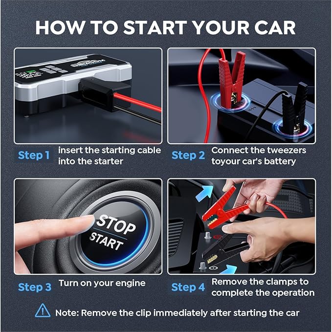 Jump Starter with Air Compressor 7000A 160PSI Portable Car Battery Jump Starter (All Gas/10L Diesel),12V Portable Booster