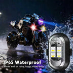 Upgraded 4-lamp high-Brightness 4-Group Wireless LED Warning Strobe Lights |8 Colors, Waterproof Lights with Remote Control| Wireless led Strobe Lights for Cars, Motorcycles, Bicycles and Drones (4)