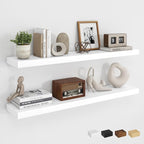 Dreamland 36Inch Floating Shelves for Wall, Rustic Wooden White Floating Shelves for Bathroom|Bedroom|Kitchen, Deep Wall Moun