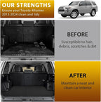 Powerty Floor Mat & Cargo Liner for Toyota 4Runner 2010-2024, All Weather TPE Custom Floor Liner Replacement,1st & 2nd Row Full Set Car Liners, Black (Fit 7 Seats)