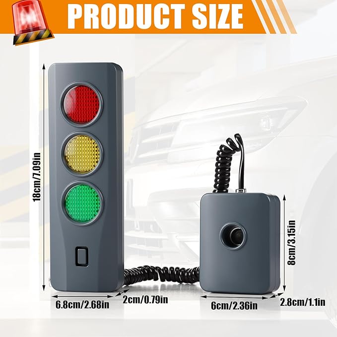 Outus 2 Pcs Advanced Garage Parking Aid with LED Light Garage Parking Sensor with Color Changing Distance Indicator for Car Safe, Set Stop Distance 7.8 ft - Mount Install