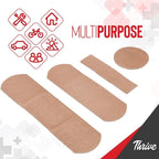 Thrive Fabric Adhesive Bandages Variety Pack - Zipper Pouch for Travel First Aid Kit - Waterproof & Latex-Free for Camping Fi