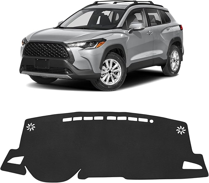 FIILINES Dash Cover for 2022-2026 Toyota Corolla Cross, Dashboard Mat Accessories Dash Cover Sunshade Nonslip Mesh Protector 
