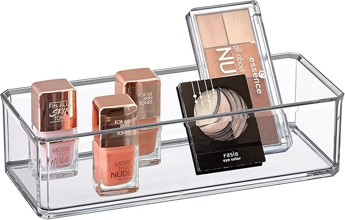 Amazing Abby - Glamour - Acrylic 1-Compartment Makeup Organizer, Transparent Plastic Lipstick Holder, Perfect Bathroom Vanity