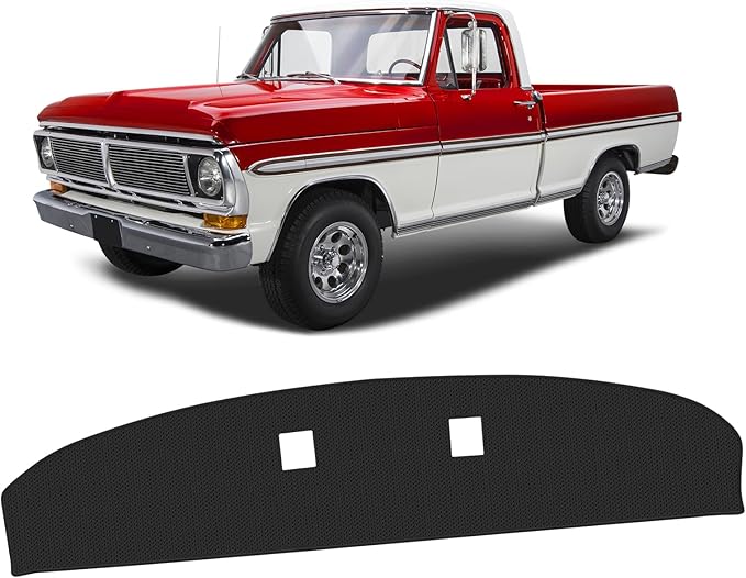 FIILINES Dash Cover for Ford F100 F250 F350 Pickup 1967-1972, Dashboard Mat Accessories Dash Cover Sunshade Nonslip Mesh Prot