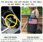 Large Car Cup Holder Expander, Fits Large 24/36/40/46oz Water Bottles, Big Drinks Holder Bag- Universal Auto Vehicle for Cars