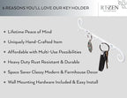RTZEN Farmhouse Small Key Holder for Wall - Handcrafted Swirl Decorative 5 Key Hooks for Home Entryway - Wrought Iron Wall Mo