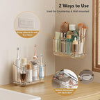 Toothbrush Holders for Bathroom Countertop Organizer, 5 Slots Large Capacity Electric Toothbrush Holder Wall-Mount for Space 