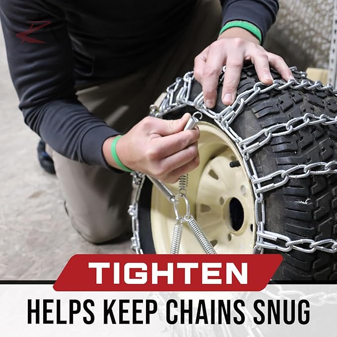 The ROP Shop Set of 2 Tire Chain Tensioners Universal for ATV/UTV, Lawn & Garden Tractors, Snow Blowers. Fits 13x5x6 to 29x12