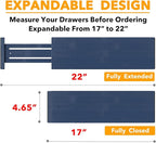 SpaceAid Bamboo Dresser Drawer Dividers 6 Pack, 4.65“ High Adjustable 17“-22” Drawer Organizers, Expandable Organization for 