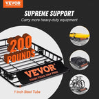 VEVOR Roof Rack Cargo Basket, 46" x 36" x 4.5" Rooftop Cargo Carrier, Heavy-Duty 200 LBS Capacity Universal Roof Rack Basket, Luggage Holder for SUV, Truck, Vehicle