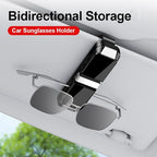 Universal Car Sun Visor Double-Layer Glasses Holder,Practical Visor Sunglasses Holder Clip,Space-Saving Car Interior Accessory,car Sunglass Holder that Can Hold Two Pairs of Glasses (Black)