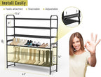 MISSLO 3-Tier Long Shoe Rack for Closet Shoe Organizer for Closet Floor Entryway Storage Stackable Wide Shoe Shelf Stores 24 